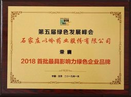 以岭药业荣膺2018首批最具影响力绿色企业品牌